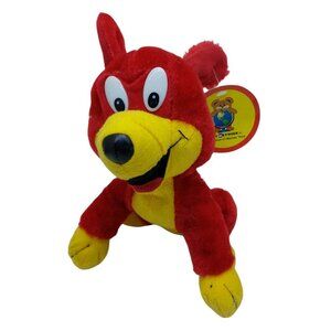 Toy Network Red Tellow plastic Eyes Dog puppy Plush Toy Stuffed 2006 7"